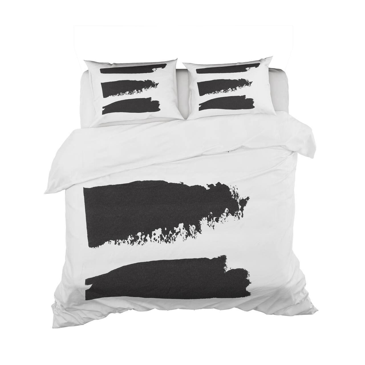 Designart 'Black and White Geometric Company II' Geometric Bedding Set - Duvet Cover & Shams